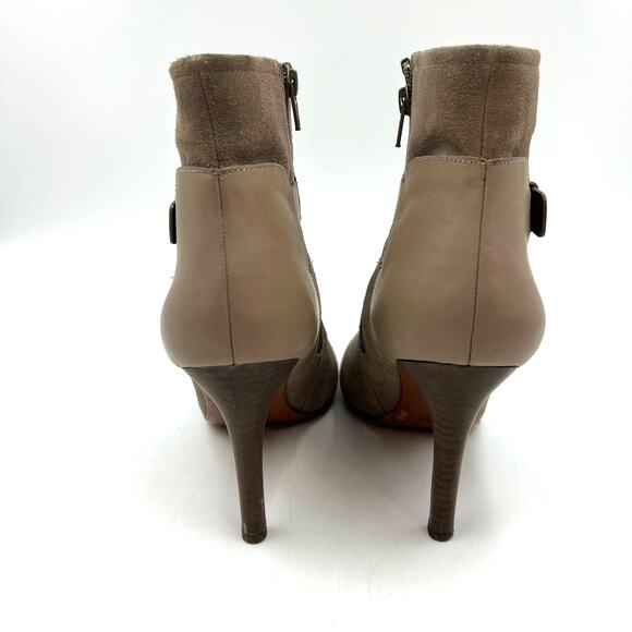 Coach Mason Booties Leather Suede Gray Taupe - Picture 6 of 10